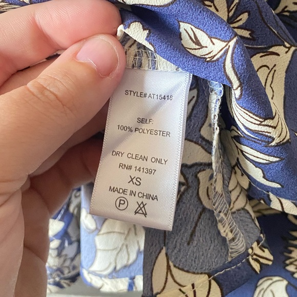 ASTR | Blue Floral Long Sleeve Ruffle Wrap Front Top - Picture 12 of 12